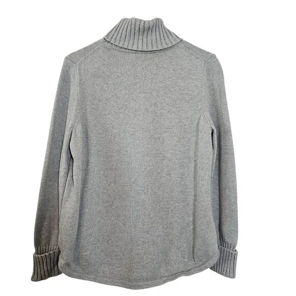 L.L.Bean Women’s Gray Turtleneck Sweater L Cozy Minimalist Quiet Luxury Fall - Picture 3 of 12